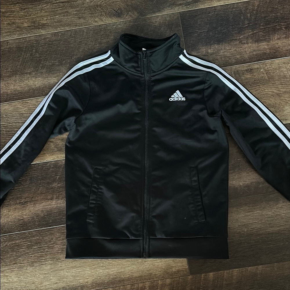 Adidas Black Jacket with White Accents